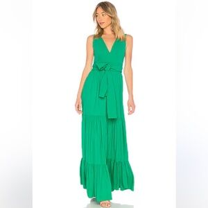 Alexis Marni Dress Tiered Maxi Gown in Emerald Green Size XS